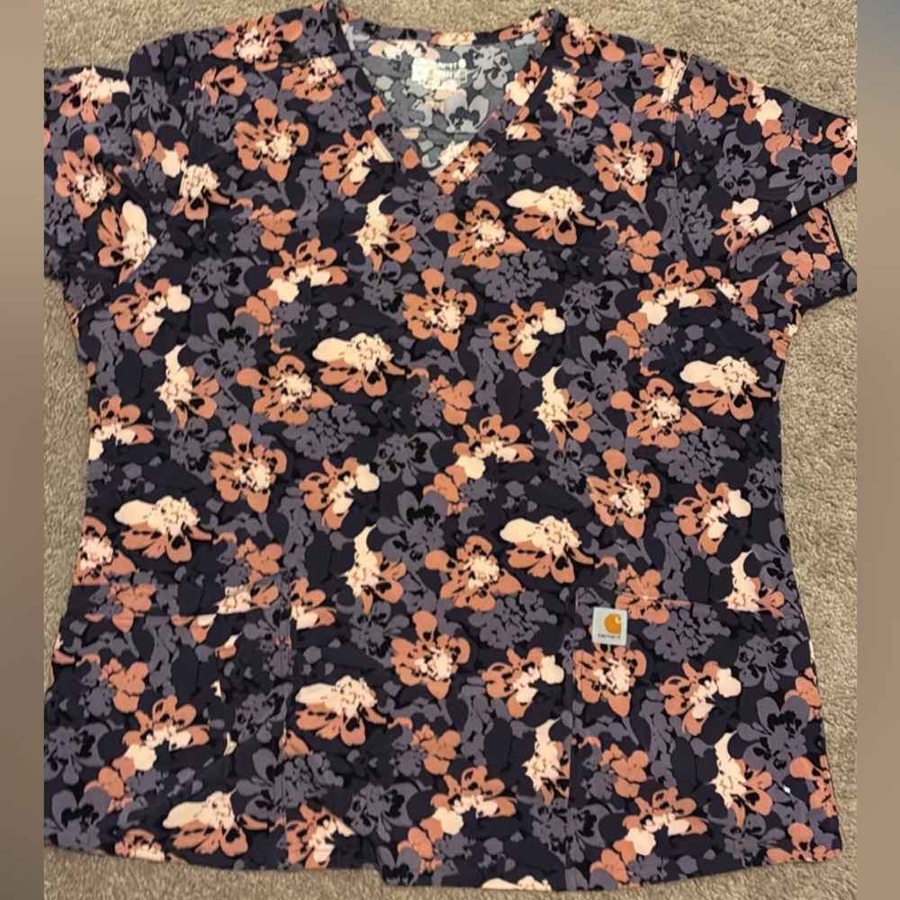 Floral Carhartt Scrub Top